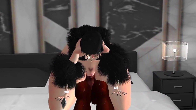 Furry Cartoon Sex With Big Ass & Tits Ends In Hard Fuck And creampie Orgasm