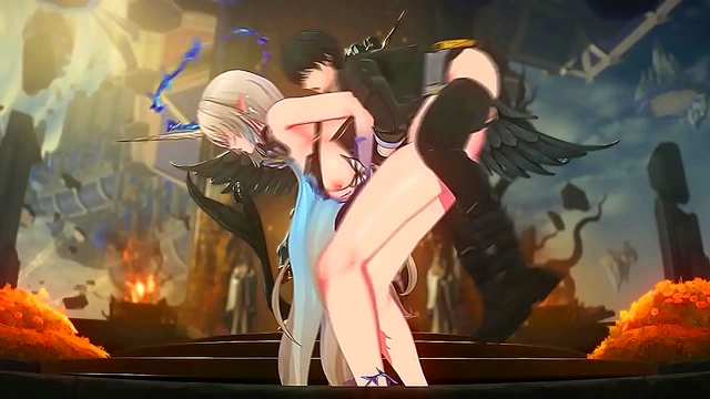 Ghostly Anime MILF Gets Fucked by Man's Dick Until She Cums Hard