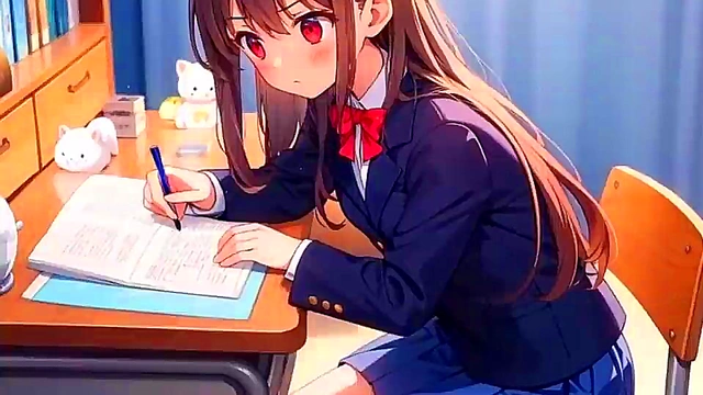 Succubus Schoolgirl Tempts Eroge Hero for Anime Orgy Fantasies