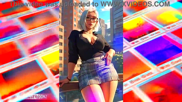 Gigantic Tits Teen Gets Plowed By Giant Cock In Anime Style Blowjob Orgy