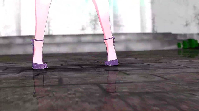 Soft-Green Haired Anime Teen Gets Fucked Hard By A Giant Dick In Missionary Style