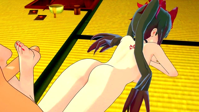 Cute BBW Step-Sister Gets Double Penetration Squirt Orgasm in Anime Sex Game Fantasy