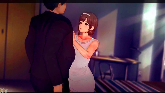 Caught By My GF's Sex Ed Teacher for His Huge Boner - Busty Anime Adventure!