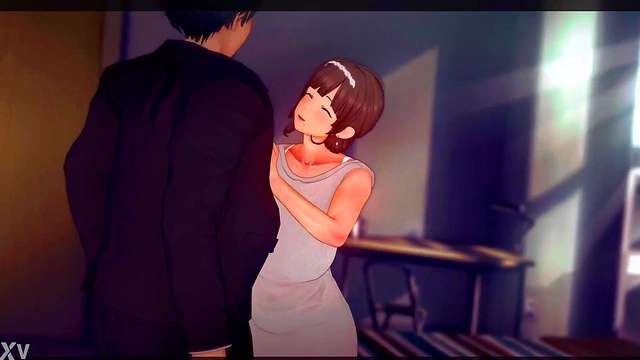 Caught By My GF's Sex Ed Teacher for His Huge Boner - Busty Anime Adventure!