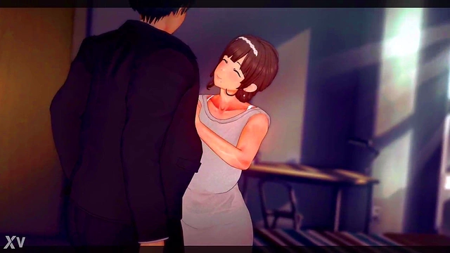 Caught By My GF's Sex Ed Teacher for His Huge Boner - Busty Anime Adventure!