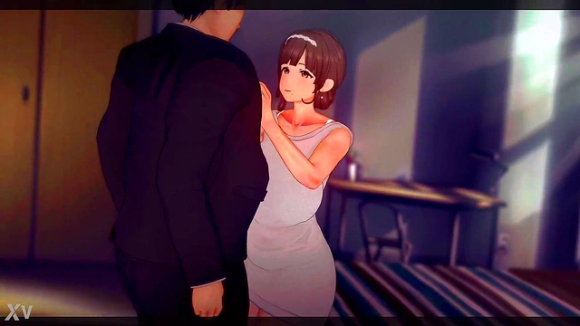 Caught By My GF's Sex Ed Teacher for His Huge Boner - Busty Anime Adventure!