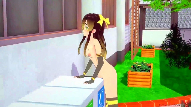 Blonde Deepthroats Busty Redhead Futanari's Big Dick for Anime Blowjob Session