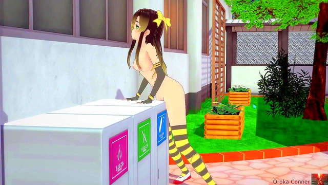 Blonde Deepthroats Busty Redhead Futanari's Big Dick for Anime Blowjob Session