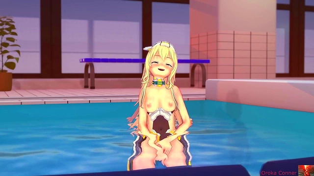 Blonde Deepthroats Busty Redhead Futanari's Big Dick for Anime Blowjob Session