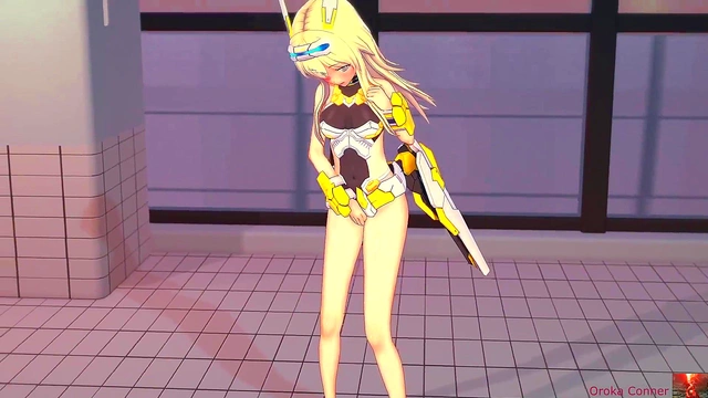 Blonde Deepthroats Busty Redhead Futanari's Big Dick for Anime Blowjob Session