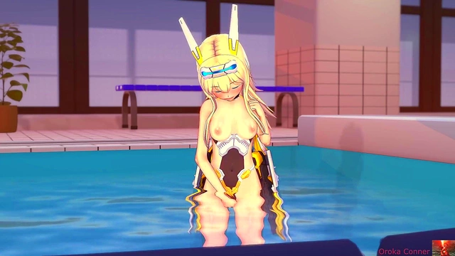 Blonde Deepthroats Busty Redhead Futanari's Big Dick for Anime Blowjob Session