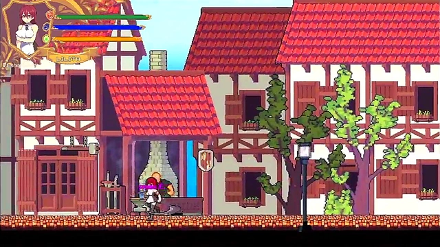 Adorable Anime Babe Shows Off Big Boobs While Squatting Seductively