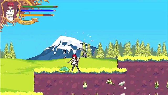 Adorable Anime Babe Shows Off Big Boobs While Squatting Seductively