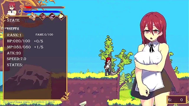 Adorable Anime Babe Shows Off Big Boobs While Squatting Seductively