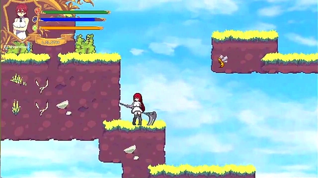 Adorable Anime Babe Shows Off Big Boobs While Squatting Seductively