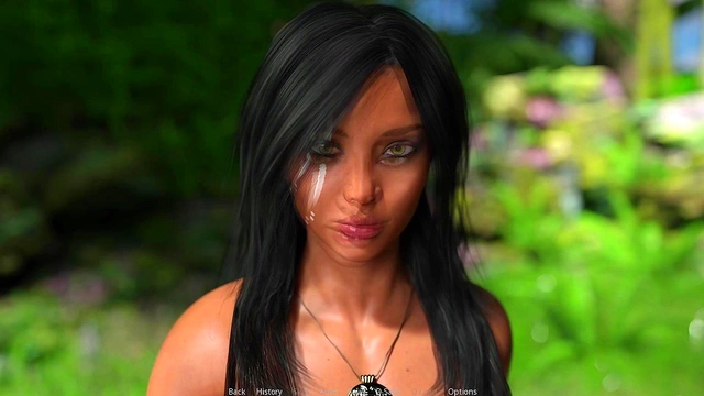 Cheating Curvy Babe Gets Facial in Anime Threesome Cuck Game Action