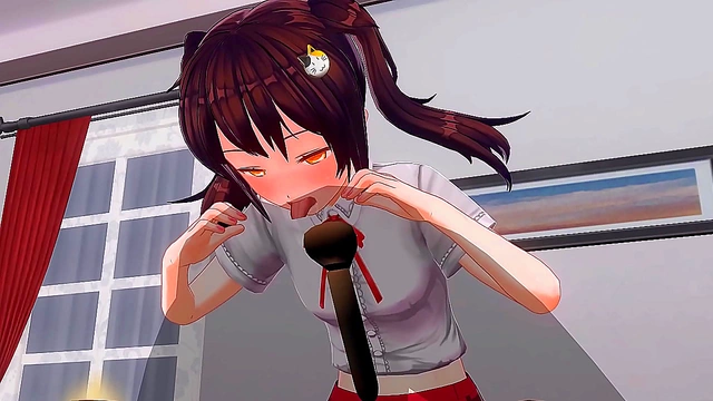 Redhead Futanari Sucks Dick Then Gets Fucked Doggy Style by Big-Tit Succubus Teacher