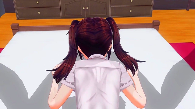 Redhead Futanari Sucks Dick Then Gets Fucked Doggy Style by Big-Tit Succubus Teacher