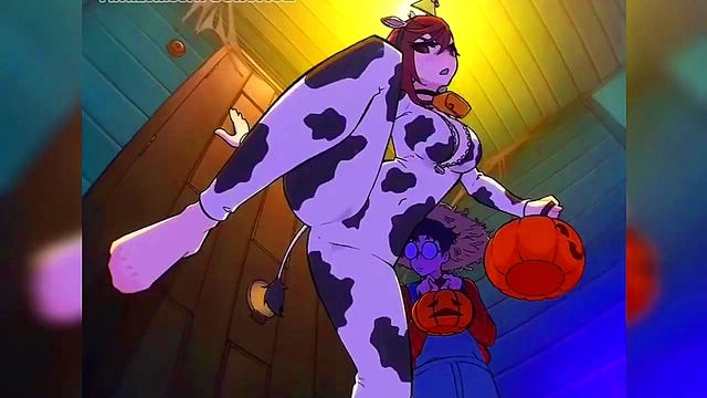 Big-Titted Anime Babe Gives Steamy Paizuri Handjob for Hardcore Game Fun Sex Scene