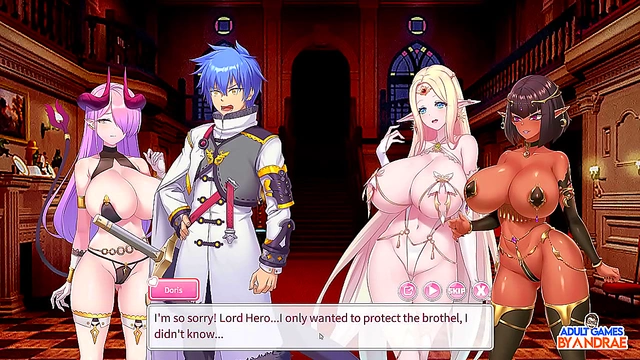 Sexy 3D Anime Stripper cheats in Hot Lingerie for Big Cock Blowjob